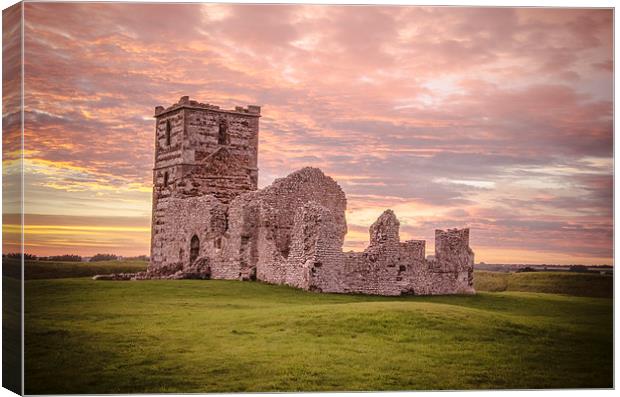 Knowlton Church at sunset Canvas Print by Kelvin Futcher 2D Photography