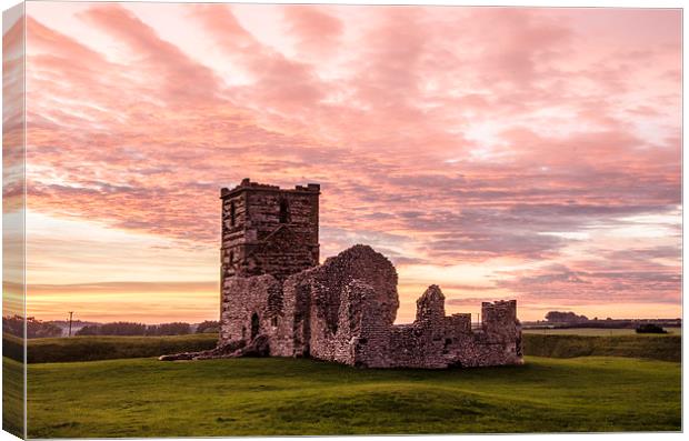 Knowlton Church at Sunset Canvas Print by Kelvin Futcher 2D Photography