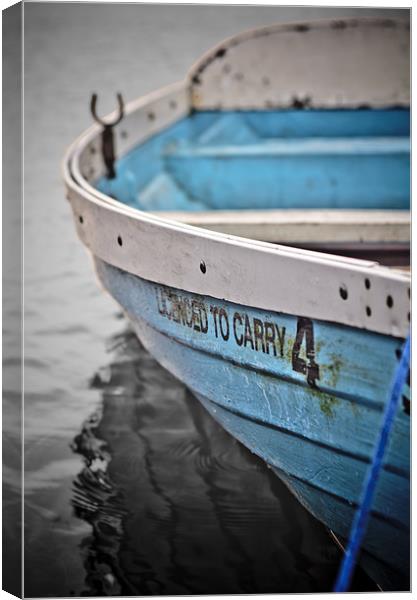 Blue Rowing boat Canvas Print by Kelvin Futcher 2D Photography