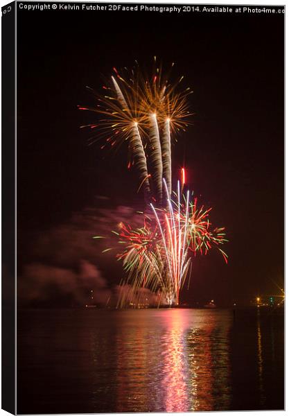  Poole Quay Fireworks Night 2014 Canvas Print by Kelvin Futcher 2D Photography