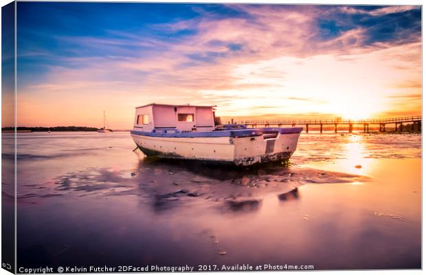 The Calm Sunset  Canvas Print by Kelvin Futcher 2D Photography