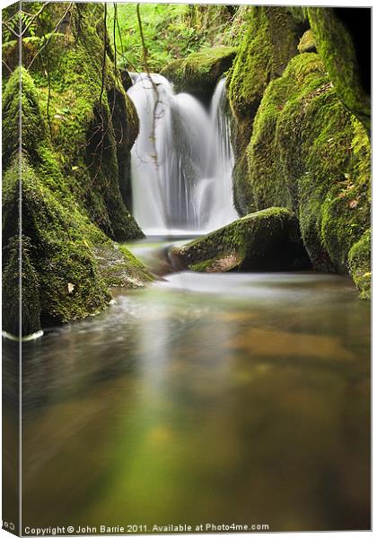 Waterfall above Castle Campbell Canvas Print by John Barrie