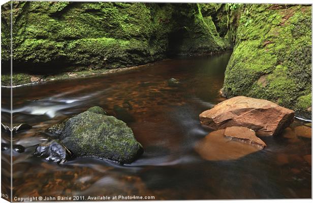 Devil's Pulpit, Finnich Gorge Canvas Print by John Barrie