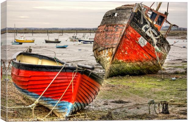 West Mersea foreshore Canvas Print by Corinne Mills