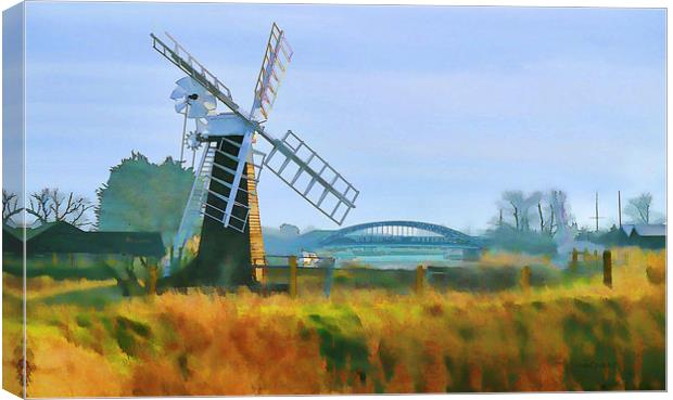 Priory Windmill Canvas Print by Valerie Anne Kelly