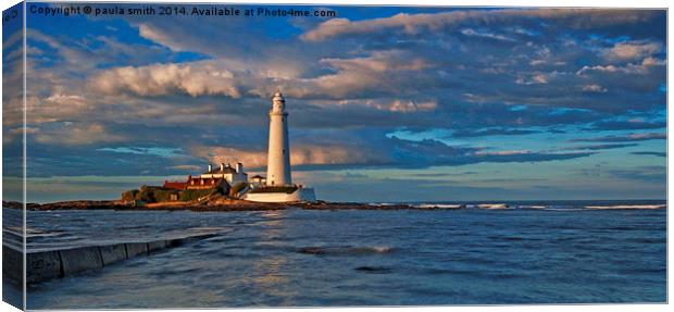 St. Marys Lighthouse Canvas Print by paula smith