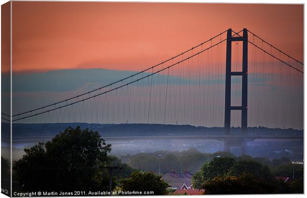 Humber Bridge Sunset Canvas Print by K7 Photography