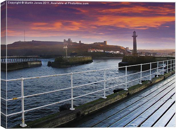 Whitby Harbour Sunset Canvas Print by K7 Photography