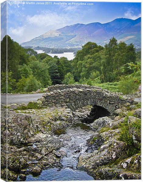Ashness Bridge to Skiddaw Canvas Print by K7 Photography
