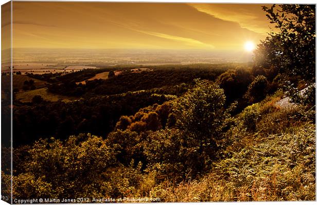 White Horse Sunset Canvas Print by K7 Photography