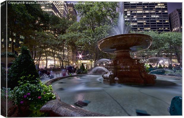 Bryant Park, NYC Canvas Print by K7 Photography
