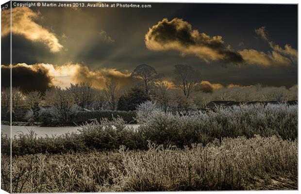 Winter comes to Throapham Canvas Print by K7 Photography