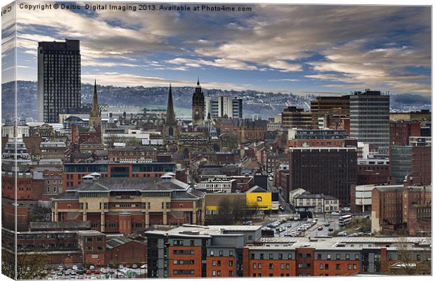 Sheffield Steel City Skyline Canvas Print by K7 Photography
