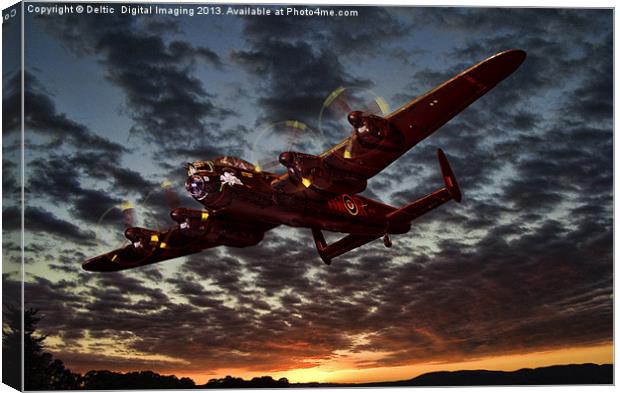 Avro Lancaster Sunset Canvas Print by K7 Photography