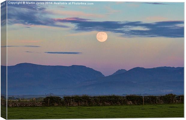 Moon over Snowdonia Canvas Print by K7 Photography