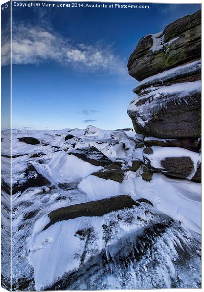  Frozen Boulders of Higger Tor Canvas Print by K7 Photography