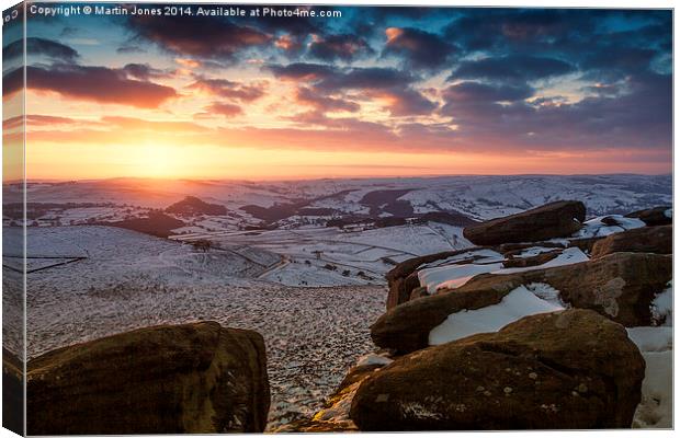  Sunset over Higger Tor Canvas Print by K7 Photography
