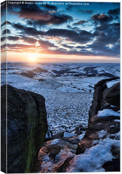Snow over Higger Tor Canvas Print by K7 Photography