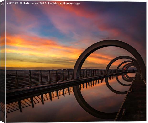 Sunset at the Falkirk Wheel Canvas Print by K7 Photography