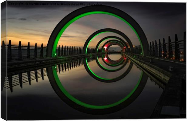 Green at the Falkirk Wheel Canvas Print by K7 Photography