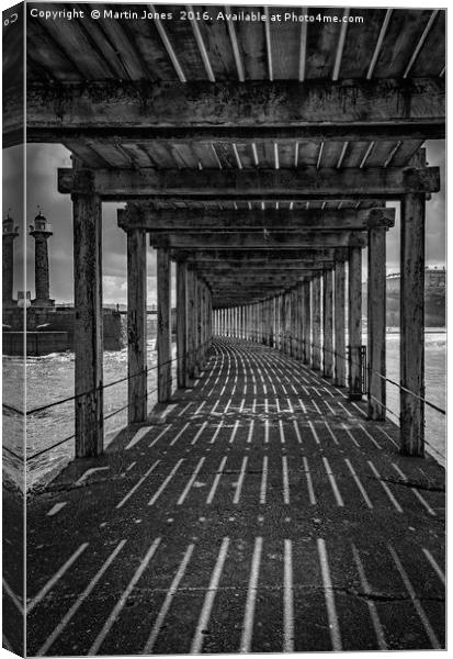 Under the Board Walk Down by the Sea Canvas Print by K7 Photography