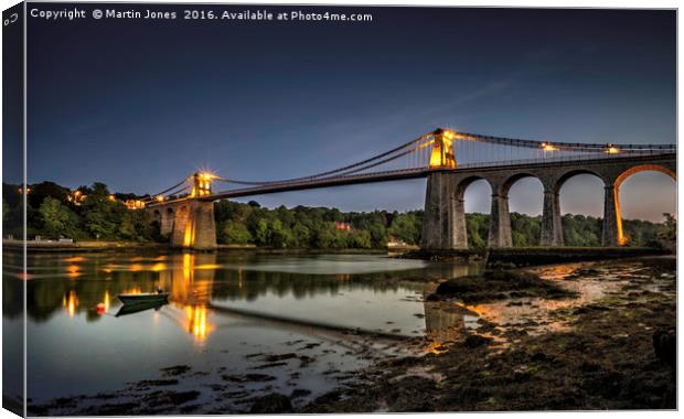 Thomas Telfords Menai Bridge Canvas Print by K7 Photography