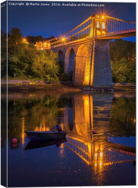 Menai Reflections Canvas Print by K7 Photography