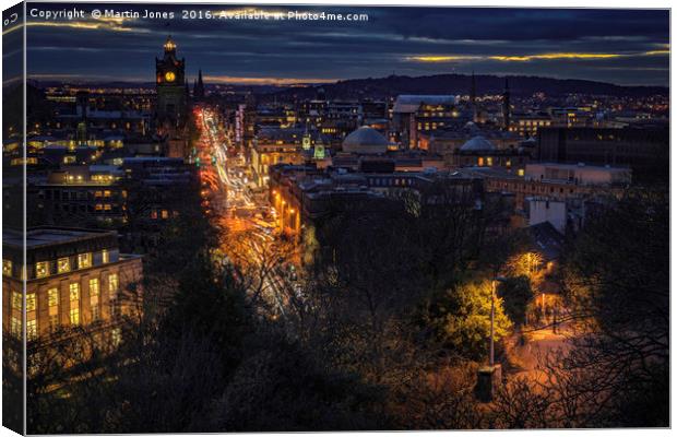 Edinburgh in the Gloaming. Canvas Print by K7 Photography