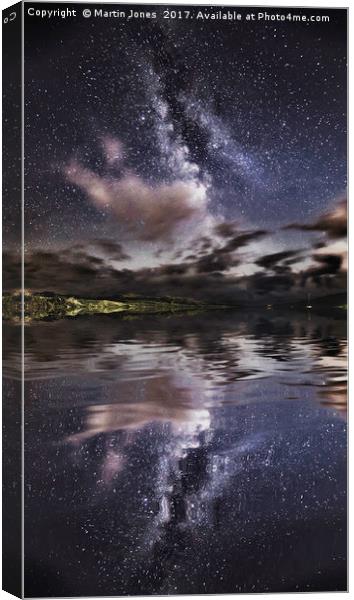 The Milky Way over the Ffraw Estuary, Aberffraw. Canvas Print by K7 Photography