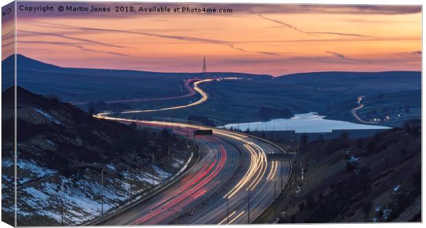 M62 from the Rainbow Bridge, Scammonden Canvas Print by K7 Photography