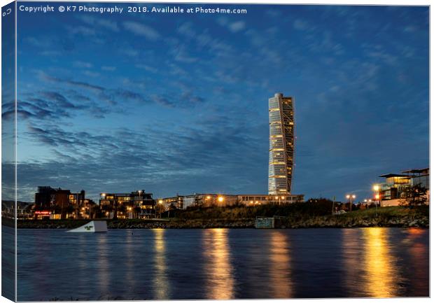 The Turning Torso, Malmo, Sweden Canvas Print by K7 Photography