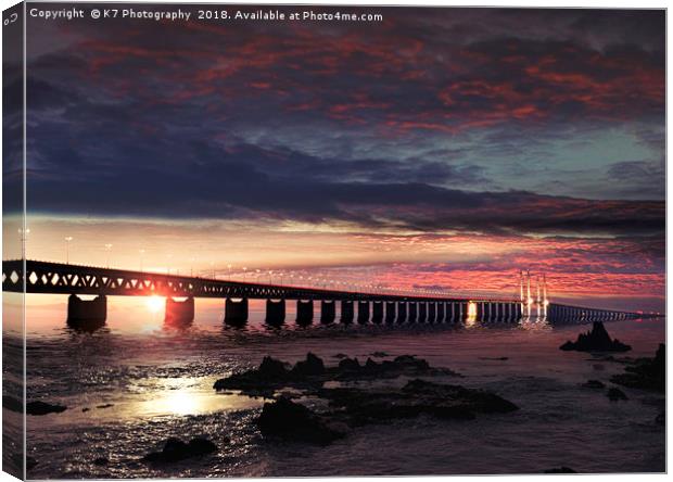 Evening over the Oresund  Canvas Print by K7 Photography