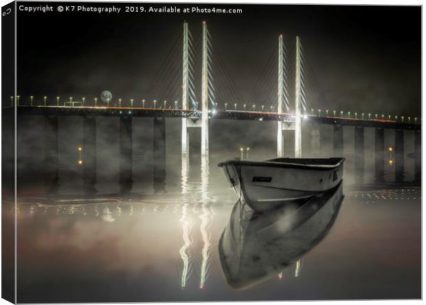 The Bridge - Reflections in the Oresund Canvas Print by K7 Photography