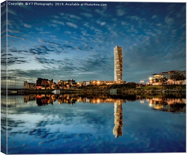 The Turning Torso - Swedens' Tallest Skyscraper Canvas Print by K7 Photography