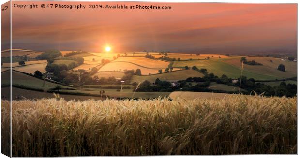 The Rolling Hills of South Devon Canvas Print by K7 Photography