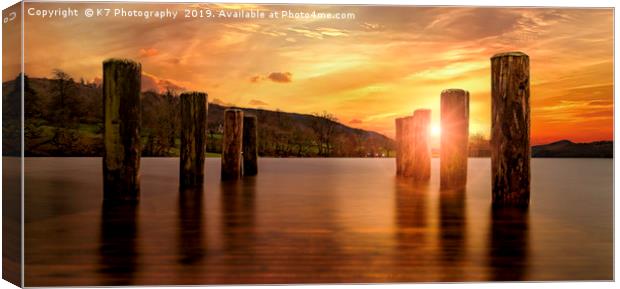 Submerged Jetty on Coniston Water Canvas Print by K7 Photography