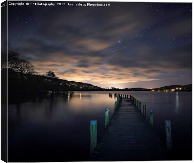 Monk Coniston Jetty on Coniston Water Canvas Print by K7 Photography