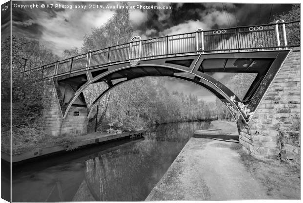 Brown Baley Bridge, Tinsley Canal, Sheffield Canvas Print by K7 Photography