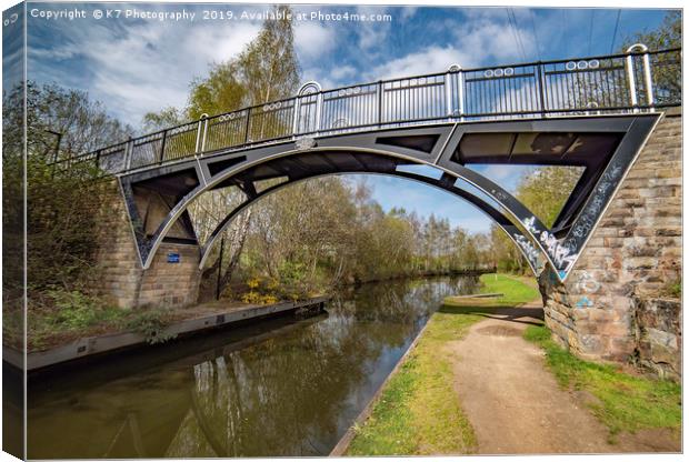 Brown Baley Bridge, Tinsley Canal, Sheffield Canvas Print by K7 Photography