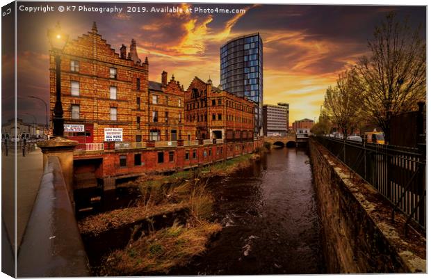 Sheffield Steel City Sunset Canvas Print by K7 Photography