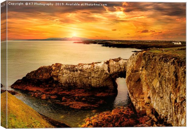 The Rhoscolyn Arch, Anglesey. Canvas Print by K7 Photography