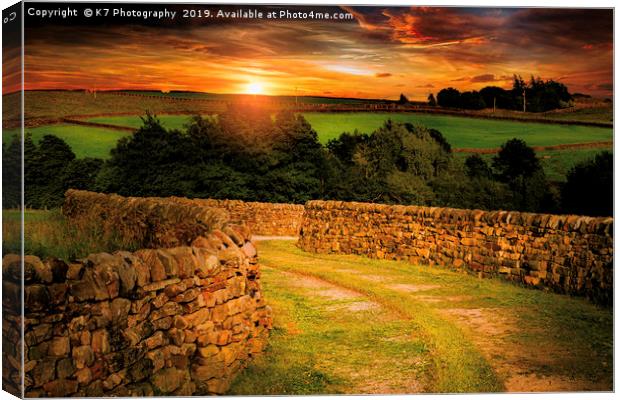 Nidderdale Sunset Canvas Print by K7 Photography