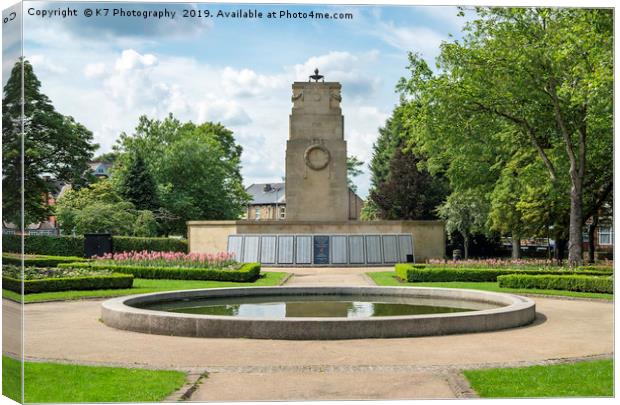 Clifton Park Rotherham - War Memorial Canvas Print by K7 Photography