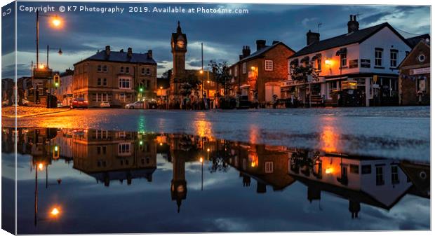 Thirsk Market Place after an Evening Downpour  Canvas Print by K7 Photography