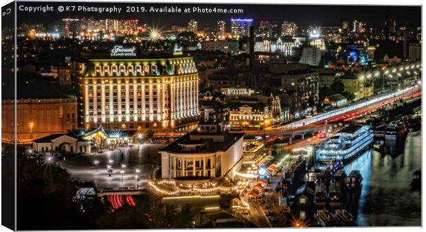 Kiev by Night Canvas Print by K7 Photography