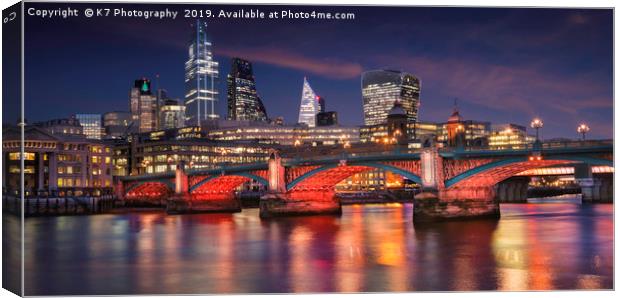 City of London and Southwark Bridge  Canvas Print by K7 Photography