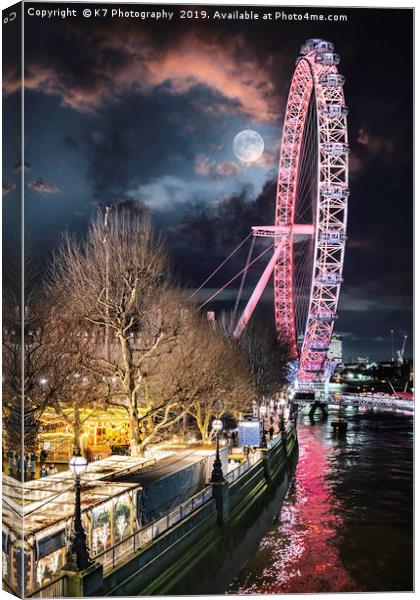 The London Eye - The Millennium Wheel Canvas Print by K7 Photography