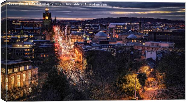 Edinburgh's Dazzling Night Sky Canvas Print by K7 Photography