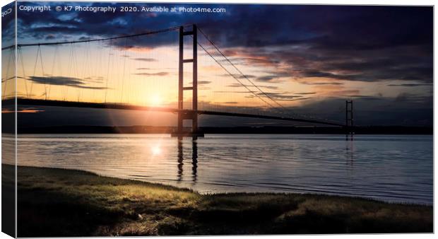 Humber Bridge Sunset Canvas Print by K7 Photography