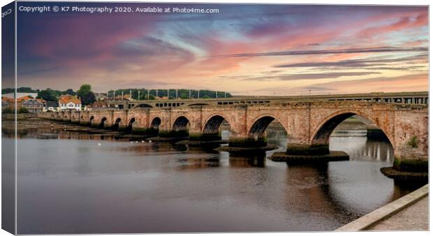 The Old Bridge, Berwick Upon Tweed Canvas Print by K7 Photography